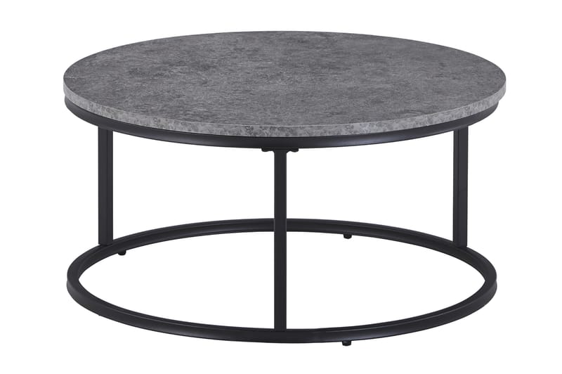 Satsbord Thyra 90 cm Runt 2 Bord - Grå/Svart - Möbler - Bord & matgrupp - Soffbord