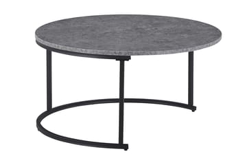 Satsbord Thyra 90 cm Runt 2 Bord - Grå/Svart - Möbler - Bord & matgrupp - Soffbord