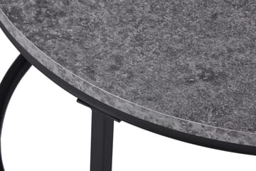 Satsbord Thyra 90 cm Runt 2 Bord - Grå/Svart - Möbler - Bord & matgrupp - Soffbord