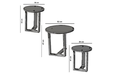 Satsbord Ubbeboda 52 cm Runt 3 Bord - Beige - Möbler - Bord & matgrupp - Soffbord