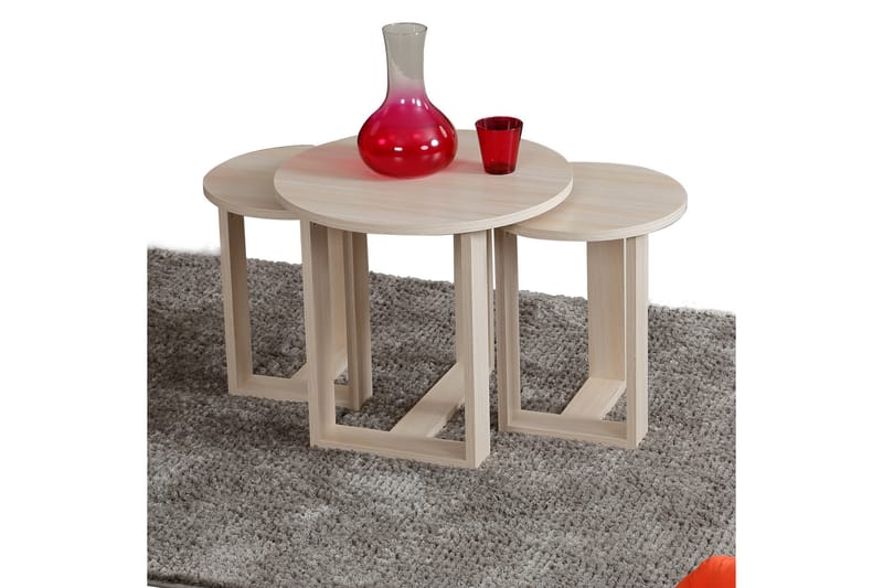 Satsbord Ubbeboda 52 cm Runt 3 Bord - Beige - Möbler - Bord & matgrupp - Soffbord