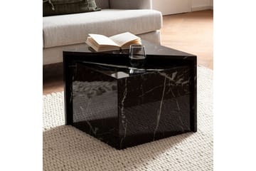 Satsbord Wohnling Set om 2 MONOBLOC högglans triangulär, modern stil Marmor, Svart - Marmor, Svart - Möbler - Bord & matgrupp - Soffbord