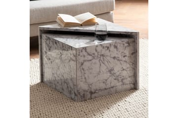 Satsbord Wohnling Set om 2 MONOBLOC högglans triangulär, modern stil Marmor, Vit - Marmor, Vit - Möbler - Bord & matgrupp - Soffbord - Kistbord