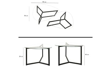 Satsbord Prinsenbeek 82 cm Runt 2-pack - Svart - Möbler - Bord & matgrupp - Soffbord