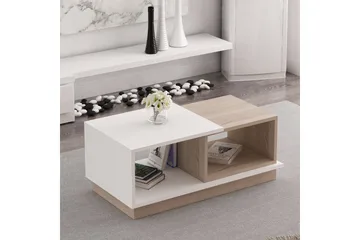 Schmida Soffbord 90x45 cm Vit/Brun - Hanah Home - Möbler - Bord & matgrupp - Soffbord