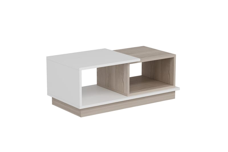 Soffbord Schmida 90x45 cm Vit/Brun - Hanah Home - Soffbord