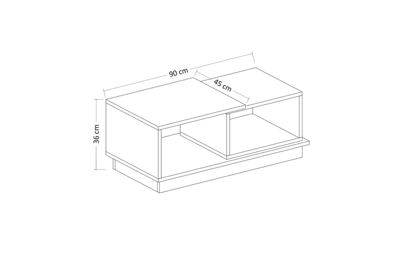 Soffbord Schmida 90x45 cm Vit/Brun - Hanah Home - Soffbord