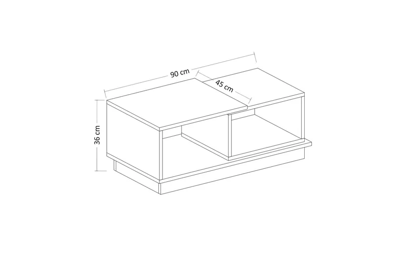 Schmida Soffbord 90x45 cm Vit/Brun - Hanah Home - Möbler - Bord & matgrupp - Soffbord