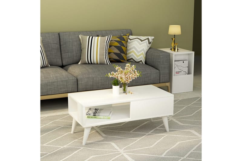 Sebseda Soffbord 90x40x90 cm - Vit - Möbler - Bord & matgrupp - Soffbord