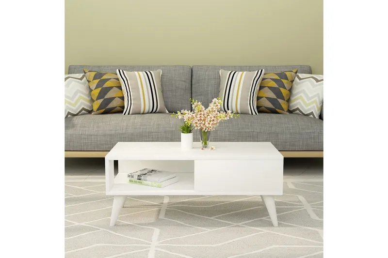 Sebseda Soffbord 90x40x90 cm - Vit - Möbler - Bord & matgrupp - Soffbord - Soffbord med förvaring