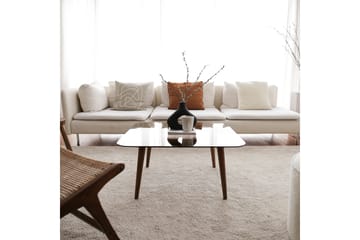 Selter Kvadratiskt Soffbord 80 cm i Glas med Träben - Brun - Möbler - Bord & matgrupp - Soffbord