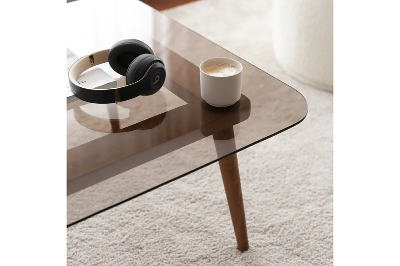 Selter Soffbord 80 cm - Brons/Glas - Möbler - Bord & matgrupp - Soffbord