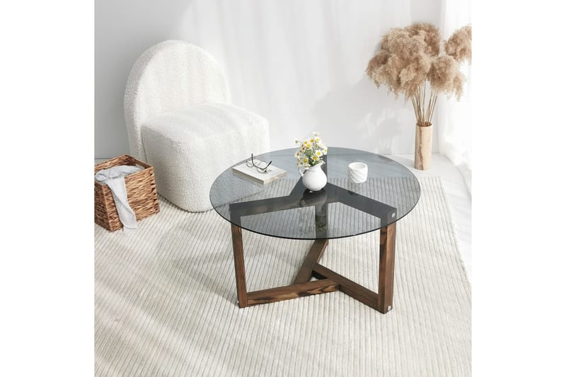 Sibas Soffbord 75 cm Runt - Rökfärgat/Teak - Möbler - Bord & matgrupp - Soffbord