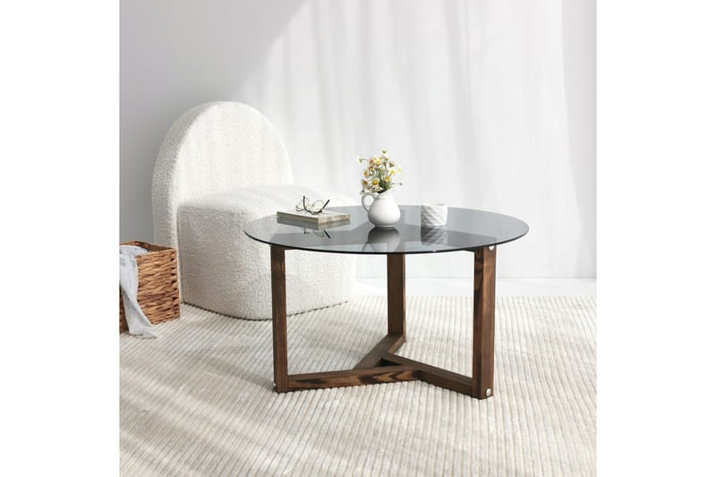 Sibas Soffbord 75 cm Runt - Rökfärgat/Teak - Möbler - Bord & matgrupp - Soffbord