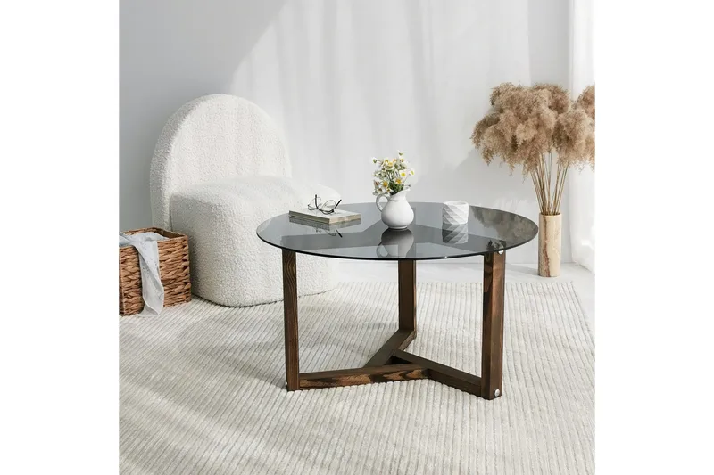 Sibas Soffbord 75 cm Runt - Rökfärgat/Teak - Möbler - Bord & matgrupp - Soffbord