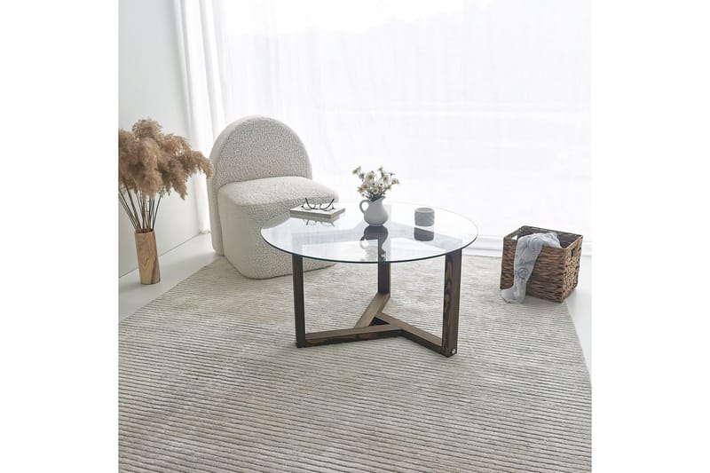 Sibas Soffbord 75 cm Runt - Valnöt/Glas - Möbler - Bord & matgrupp - Soffbord