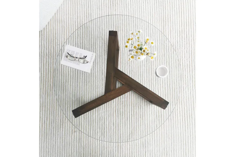 Sibas Soffbord 75 cm Runt - Valnöt/Glas - Möbler - Bord & matgrupp - Soffbord