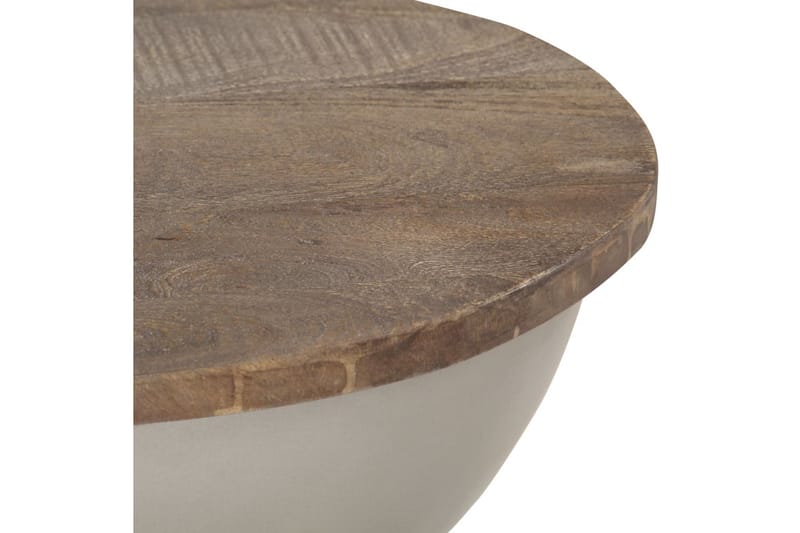 Skålformat soffbord Ã˜60 cm massivt mangoträ - Brun - Soffbord