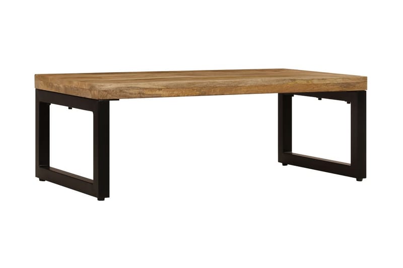 Soffbord 100x50x35 cm massivt mangoträ och stål - Brun - Soffbord