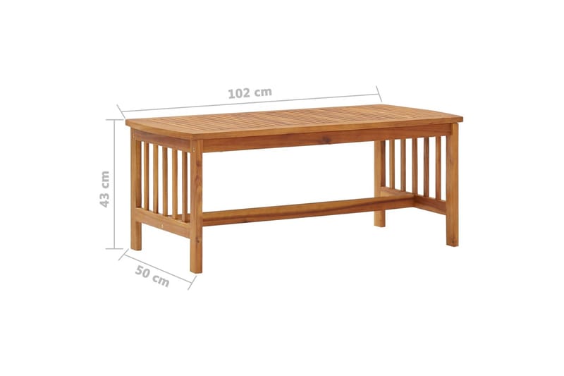 Soffbord 102x50x43 cm massivt akaciaträ - Brun - Soffbord