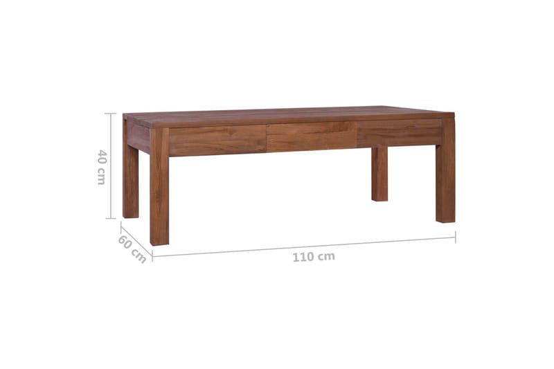 Soffbord 110x60x40 cm massiv teak - Brun - Soffbord