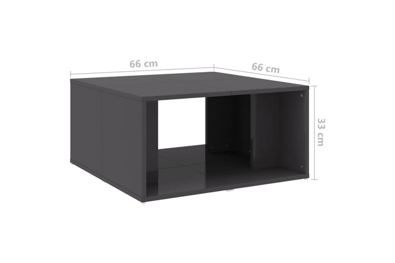 Soffbord 4 st grå högglans 33x33x33 cm spånskiva - Grå - Soffbord