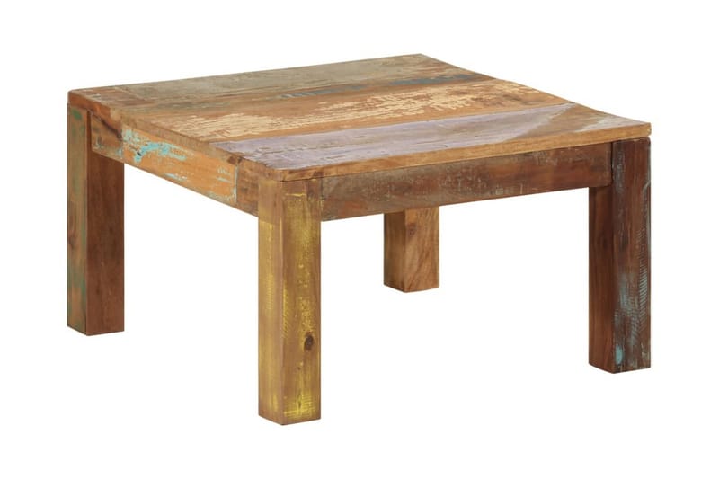 Soffbord 60x60x35 cm massivt återvunnet trä - Flerfärgad - Soffbord