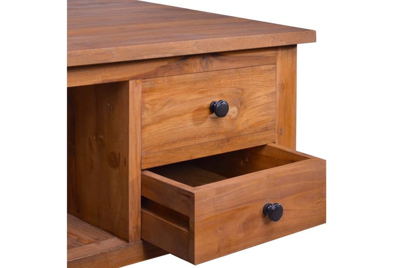 Soffbord 68x68x33 cm massiv teak - Brun - Soffbord