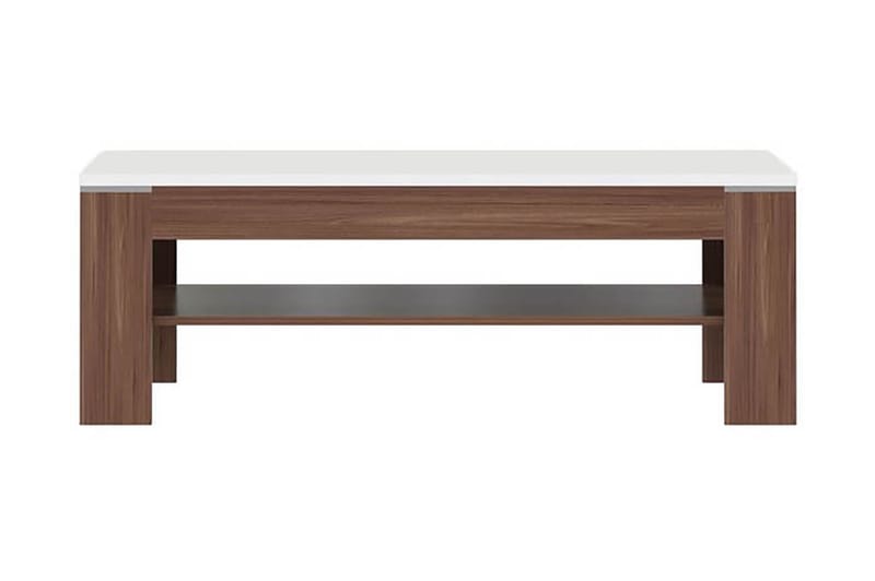 Soffbord Ajanel 120 cm med Förvaring Hylla - Valnötsbrun/Vit - Möbler - Bord & matgrupp - Soffbord