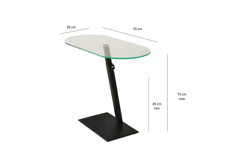 Soffbord Amadox 70x35x70 cm Oval - Svart - Möbler - Bord & matgrupp - Soffbord