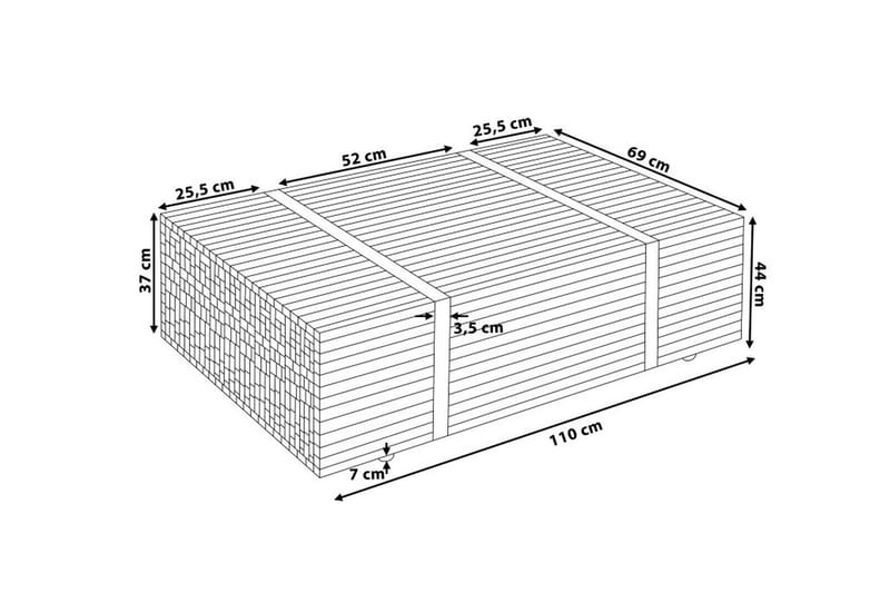 Soffbord Amodo 110 cm på Hjul - Brun/Svart - Soffbord