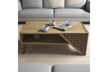 Soffbord Amtorp 105 cm med Förvaring Hylla Blommönster - Ljusbrun - Möbler - Bord & matgrupp - Soffbord
