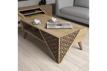 Soffbord Amtorp 105 cm med Förvaring Hylla Blommönster - Ljusbrun - Möbler - Bord & matgrupp - Soffbord