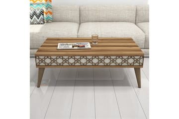Soffbord Amtorp 105 cm med Förvaring Hylla Kedjemönster - Brun/Mönstrad - Möbler - Bord & matgrupp - Soffbord