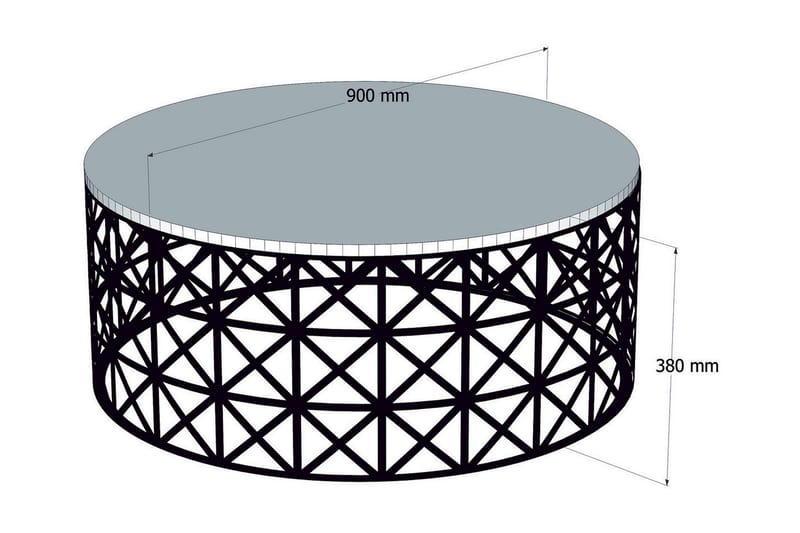 Soffbord Amtorp 90 cm Runt - Krämvit/Svart - Soffbord