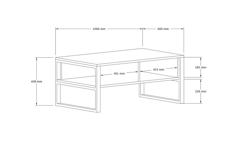 Soffbord Antlerriver 100 cm - Antracit - Soffbord