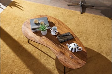 Soffbord Arby 122 cm Njurformat - Massivt Trä/Svart - Möbler - Bord & matgrupp - Soffbord