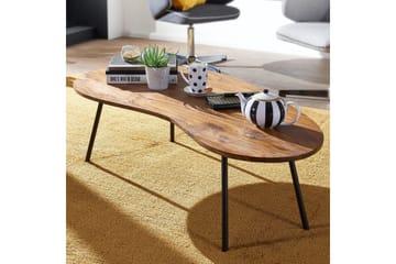 Soffbord Arby 122 cm Njurformat - Massivt Trä/Svart - Möbler - Bord & matgrupp - Soffbord