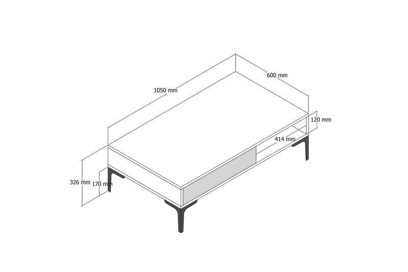 Soffbord Barbele 105x32,6x105 cm - Brun - Möbler - Bord & matgrupp - Soffbord
