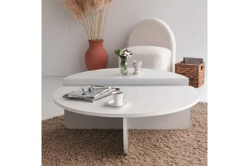 Soffbord Barney 90x30x90 cm Oval - Vit - Möbler - Bord & matgrupp - Soffbord