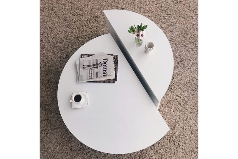 Soffbord Barney 90x30x90 cm Oval - Vit - Möbler - Bord & matgrupp - Soffbord