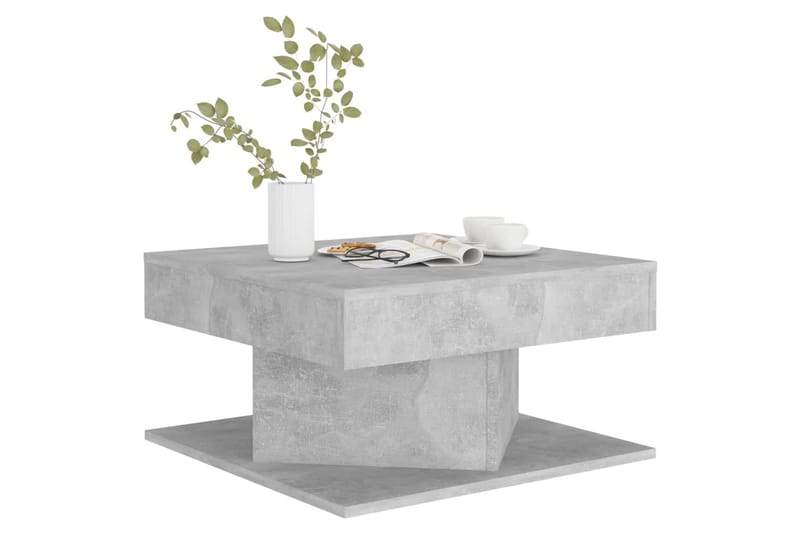 Soffbord betonggrå 57x57x30 cm spånskiva - Grå - Soffbord
