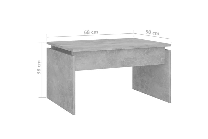 Soffbord betonggrå 68x50x38 cm spånskiva - Grå - Soffbord