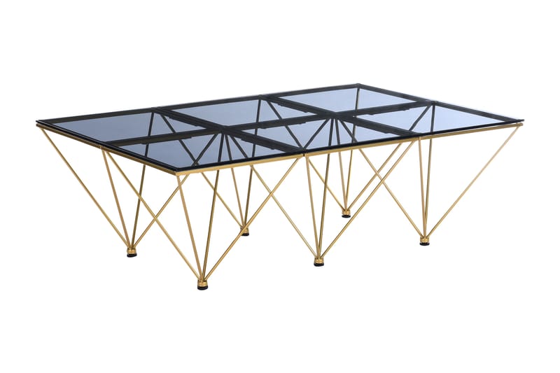 Soffbord Bijou 120 cm - Rökfärgat glas/Mässing - Möbler - Bord & matgrupp - Soffbord
