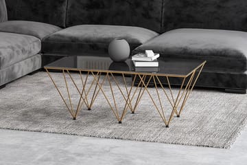 Soffbord Bijou 120 cm - Rökfärgat glas/Mässing - Möbler - Bord & matgrupp - Soffbord