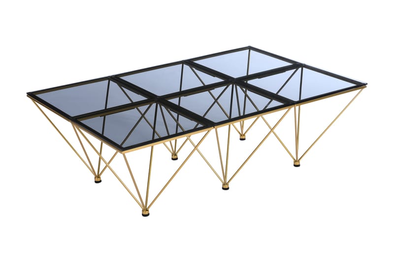 Soffbord Bijou 120 cm - Rökfärgat glas/Mässing - Möbler - Bord & matgrupp - Soffbord