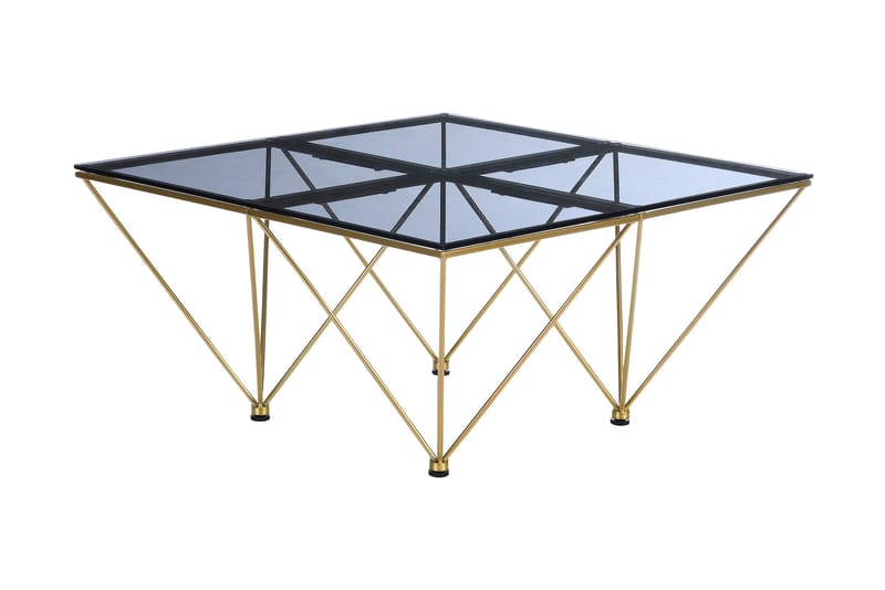 Soffbord Bijou 80 cm - Rökfärgat glas/Mässing - Möbler - Bord & matgrupp - Soffbord