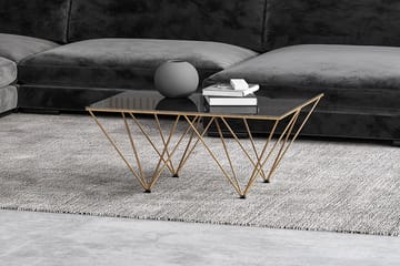 Soffbord Bijou 80 cm - Rökfärgat glas/Mässing - Möbler - Bord & matgrupp - Soffbord