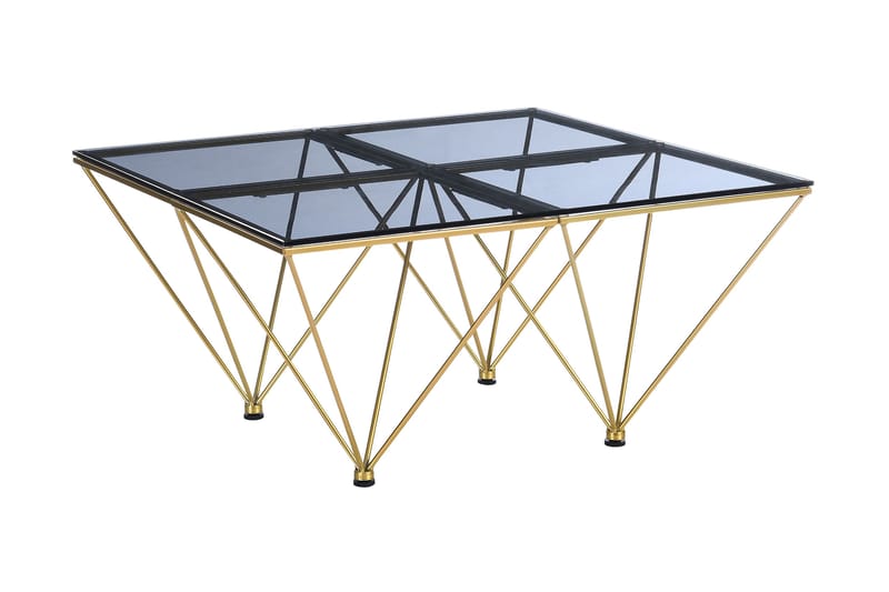 Soffbord Bijou 80 cm - Rökfärgat glas/Mässing - Möbler - Bord & matgrupp - Soffbord