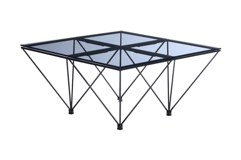 Soffbord Bijou 80 cm - Rökfärgat glas/Svart - Möbler - Bord & matgrupp - Soffbord